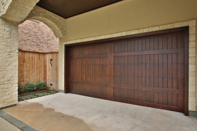 Bellaire wood stained garage
